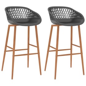 vidaXL Barhocker 2 Stk. Grau 