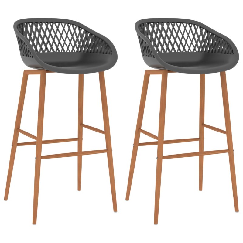 vidaXL Barhocker 2 Stk. Grau vidaXL Barhocker 2 Stk. Grau