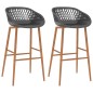vidaXL Barhocker 2 Stk. Grau vidaXL Barhocker 2 Stk. Grau