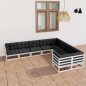 vidaXL 9-tlg. Garten-Lounge-Set mit Kissen Weiß Massivholz Kiefer vidaXL 9-tlg. Garten-Lounge-Set mit Kissen Weiß Massivholz Kiefer