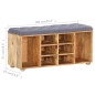vidaXL Flurbank 100×35×47 cm Mango Massivholz vidaXL Flurbank 100×35×47 cm Mango Massivholz