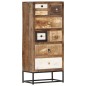 vidaXL Highboard mit Schubladen 45x30x105 cm Altholz Massiv vidaXL Highboard mit Schubladen 45x30x105 cm Altholz Massiv