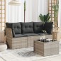 vidaXL 4-tlg. Garten-Sofagarnitur mit Kissen Hellgrau Poly Rattan vidaXL 4-tlg. Garten-Sofagarnitur mit Kissen Hellgrau Poly Rattan