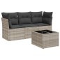 vidaXL 4-tlg. Garten-Sofagarnitur mit Kissen Hellgrau Poly Rattan vidaXL 4-tlg. Garten-Sofagarnitur mit Kissen Hellgrau Poly Rattan