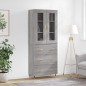 Highboard Grau Sonoma 69,5x34x180 cm Holzwerkstoff Highboard Grau Sonoma 69,5x34x180 cm Holzwerkstoff