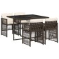 vidaXL 5-tlg. Garten-Essgruppe mit Kissen Braun Poly Rattan vidaXL 5-tlg. Garten-Essgruppe mit Kissen Braun Poly Rattan