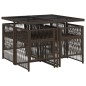 vidaXL 5-tlg. Garten-Essgruppe mit Kissen Braun Poly Rattan vidaXL 5-tlg. Garten-Essgruppe mit Kissen Braun Poly Rattan