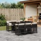 vidaXL 7-tlg. Garten-Essgruppe mit Kissen Schwarz Poly Rattan vidaXL 7-tlg. Garten-Essgruppe mit Kissen Schwarz Poly Rattan