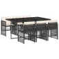 vidaXL 7-tlg. Garten-Essgruppe mit Kissen Schwarz Poly Rattan vidaXL 7-tlg. Garten-Essgruppe mit Kissen Schwarz Poly Rattan