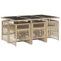 vidaXL 7-tlg. Garten-Essgruppe mit Kissen Beige Poly Rattan vidaXL 7-tlg. Garten-Essgruppe mit Kissen Beige Poly Rattan