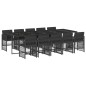 vidaXL 11-tlg. Garten-Essgruppe mit Kissen Schwarz Poly Rattan vidaXL 11-tlg. Garten-Essgruppe mit Kissen Schwarz Poly Rattan