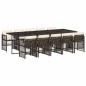 vidaXL 11-tlg. Garten-Essgruppe mit Kissen Braun Poly Rattan vidaXL 11-tlg. Garten-Essgruppe mit Kissen Braun Poly Rattan