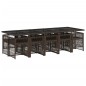 vidaXL 11-tlg. Garten-Essgruppe mit Kissen Braun Poly Rattan vidaXL 11-tlg. Garten-Essgruppe mit Kissen Braun Poly Rattan