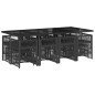 vidaXL 13-tlg. Garten-Essgruppe mit Kissen Schwarz Poly Rattan vidaXL 13-tlg. Garten-Essgruppe mit Kissen Schwarz Poly Rattan