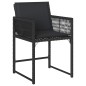 vidaXL Gartenstühle mit Kissen 4 Stk. Schwarz Poly Rattan vidaXL Gartenstühle mit Kissen 4 Stk. Schwarz Poly Rattan