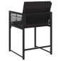 vidaXL Gartenstühle mit Kissen 4 Stk. Schwarz Poly Rattan vidaXL Gartenstühle mit Kissen 4 Stk. Schwarz Poly Rattan
