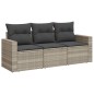 vidaXL 3-tlg. Garten-Sofagarnitur mit Kissen Hellgrau Poly Rattan vidaXL 3-tlg. Garten-Sofagarnitur mit Kissen Hellgrau Poly Rattan