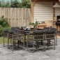 vidaXL 9-tlg. Garten-Essgruppe mit Kissen Grau Poly Rattan vidaXL 9-tlg. Garten-Essgruppe mit Kissen Grau Poly Rattan