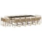 vidaXL 15-tlg. Garten-Essgruppe mit Kissen Beige Poly Rattan vidaXL 15-tlg. Garten-Essgruppe mit Kissen Beige Poly Rattan