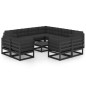 12-tlg. Garten-Lounge-Set mit Kissen Schwarz Kiefer Massivholz 12-tlg. Garten-Lounge-Set mit Kissen Schwarz Kiefer Massivholz