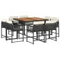 vidaXL 9-tlg. Garten-Essgruppe mit Kissen Schwarz Poly Rattan vidaXL 9-tlg. Garten-Essgruppe mit Kissen Schwarz Poly Rattan
