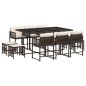 vidaXL 11-tlg. Garten-Essgruppe mit Kissen Braun Poly Rattan vidaXL 11-tlg. Garten-Essgruppe mit Kissen Braun Poly Rattan