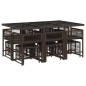 vidaXL 11-tlg. Garten-Essgruppe mit Kissen Braun Poly Rattan vidaXL 11-tlg. Garten-Essgruppe mit Kissen Braun Poly Rattan