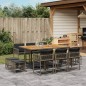 vidaXL 11-tlg. Garten-Essgruppe mit Kissen Grau Poly Rattan vidaXL 11-tlg. Garten-Essgruppe mit Kissen Grau Poly Rattan