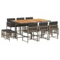vidaXL 11-tlg. Garten-Essgruppe mit Kissen Grau Poly Rattan vidaXL 11-tlg. Garten-Essgruppe mit Kissen Grau Poly Rattan
