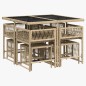 vidaXL 9-tlg. Garten-Essgruppe mit Kissen Beige Poly Rattan vidaXL 9-tlg. Garten-Essgruppe mit Kissen Beige Poly Rattan
