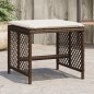 vidaXL Gartenhocker mit Kissen 4 Stk. Braun 41x41x36 cm Poly Rattan vidaXL Gartenhocker mit Kissen 4 Stk. Braun 41x41x36 cm Poly Rattan