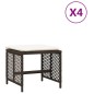 vidaXL Gartenhocker mit Kissen 4 Stk. Braun 41x41x36 cm Poly Rattan vidaXL Gartenhocker mit Kissen 4 Stk. Braun 41x41x36 cm Poly Rattan