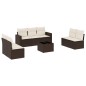vidaXL 8-tlg. Garten-Sofagarnitur mit Kissen Braun Poly Rattan vidaXL 8-tlg. Garten-Sofagarnitur mit Kissen Braun Poly Rattan