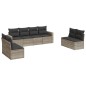 vidaXL 8-tlg. Garten-Sofagarnitur mit Kissen Hellgrau Poly Rattan vidaXL 8-tlg. Garten-Sofagarnitur mit Kissen Hellgrau Poly Rattan