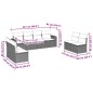 vidaXL 8-tlg. Garten-Sofagarnitur mit Kissen Hellgrau Poly Rattan vidaXL 8-tlg. Garten-Sofagarnitur mit Kissen Hellgrau Poly Rattan