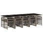 vidaXL 11-tlg. Garten-Essgruppe mit Kissen Grau Poly Rattan vidaXL 11-tlg. Garten-Essgruppe mit Kissen Grau Poly Rattan