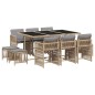 vidaXL 11-tlg. Garten-Essgruppe mit Kissen Beigemischung Poly Rattan vidaXL 11-tlg. Garten-Essgruppe mit Kissen Beigemischung Poly Rattan