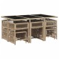vidaXL 11-tlg. Garten-Essgruppe mit Kissen Beigemischung Poly Rattan vidaXL 11-tlg. Garten-Essgruppe mit Kissen Beigemischung Poly Rattan