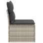 vidaXL Gartensofa ohne Armlehnen mit Kissen Hellgrau Poly Rattan vidaXL Gartensofa ohne Armlehnen mit Kissen Hellgrau Poly Rattan