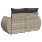 vidaXL Gartensofa mit Kissen 2-Sitzer Hellgrau Poly Rattan vidaXL Gartensofa mit Kissen 2-Sitzer Hellgrau Poly Rattan