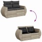 vidaXL Gartensofa mit Kissen 2-Sitzer Hellgrau Poly Rattan vidaXL Gartensofa mit Kissen 2-Sitzer Hellgrau Poly Rattan
