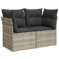 vidaXL Gartensofa mit Kissen 2-Sitzer Hellgrau Poly Rattan vidaXL Gartensofa mit Kissen 2-Sitzer Hellgrau Poly Rattan