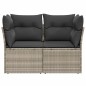 vidaXL Gartensofa mit Kissen 2-Sitzer Hellgrau Poly Rattan vidaXL Gartensofa mit Kissen 2-Sitzer Hellgrau Poly Rattan