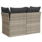 vidaXL Gartensofa mit Kissen 2-Sitzer Hellgrau Poly Rattan vidaXL Gartensofa mit Kissen 2-Sitzer Hellgrau Poly Rattan