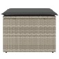 vidaXL Gartenhocker mit Kissen Hellgrau 55x55x37 cm Poly Rattan vidaXL Gartenhocker mit Kissen Hellgrau 55x55x37 cm Poly Rattan