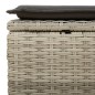vidaXL Gartenhocker mit Kissen Hellgrau 55x55x37 cm Poly Rattan vidaXL Gartenhocker mit Kissen Hellgrau 55x55x37 cm Poly Rattan