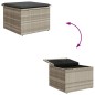 vidaXL Gartenhocker mit Kissen Hellgrau 55x55x37 cm Poly Rattan vidaXL Gartenhocker mit Kissen Hellgrau 55x55x37 cm Poly Rattan