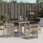 vidaXL Gartenstühle mit Kissen 4 Stk. Hellgrau Poly Rattan vidaXL Gartenstühle mit Kissen 4 Stk. Hellgrau Poly Rattan