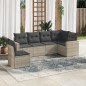 vidaXL 6-tlg. Garten-Sofagarnitur mit Kissen Hellgrau Poly Rattan vidaXL 6-tlg. Garten-Sofagarnitur mit Kissen Hellgrau Poly Rattan