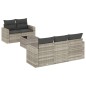 vidaXL 6-tlg. Garten-Sofagarnitur mit Kissen Hellgrau Poly Rattan vidaXL 6-tlg. Garten-Sofagarnitur mit Kissen Hellgrau Poly Rattan